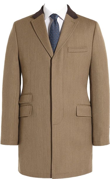 abrigo para caballero en color camel corte largo