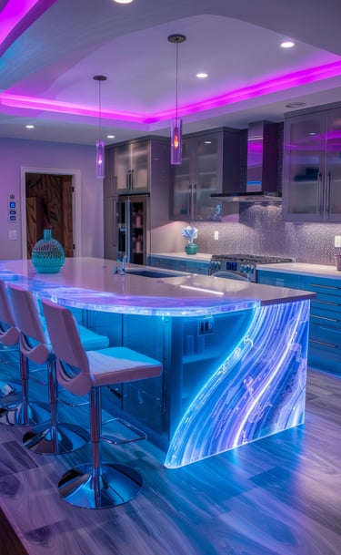 modern kitchen lights work by electrician in nuneaton