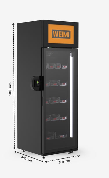 Tirdzniecības automāta izmēri