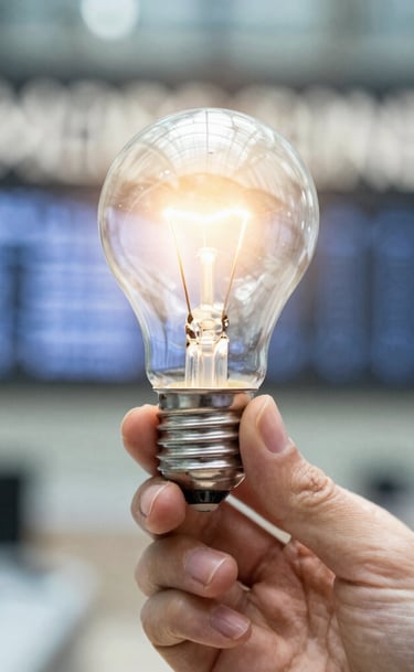 person holding light bulb