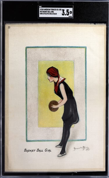 1910s Hamilton King Basket Ball Girl S58 Rare Tobacco Silk #33