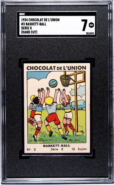 Rare Early Vintage French Basketball Chocolate Chromos Card Carte