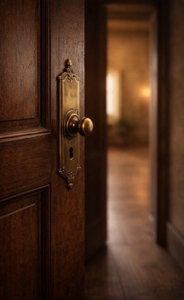 Uma porta entr3eaberta sibolizando o convite para entrar no Método DCM