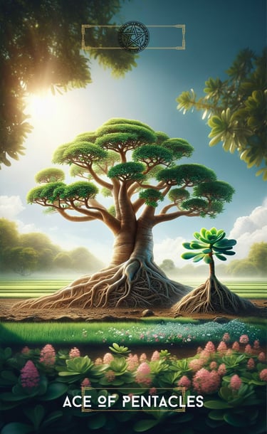 Ace of Pentacles Tarot Card Spiritual Forest Tarot Deck