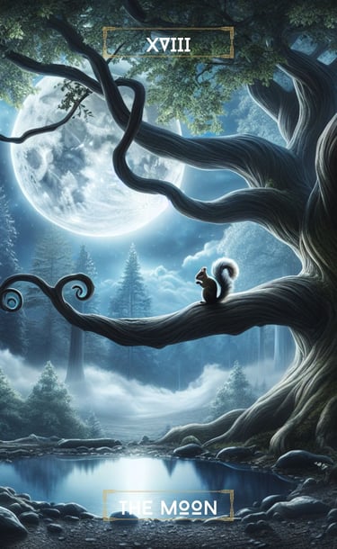 The Moon Tarot Card Spiritual Forest Tarot Deck