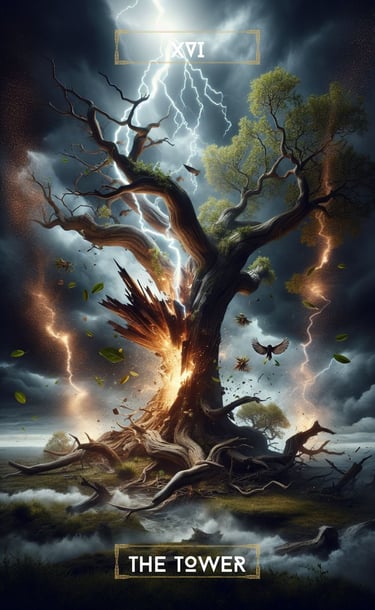 The Tower Tarot Card Spiritual Forest Tarot Deck