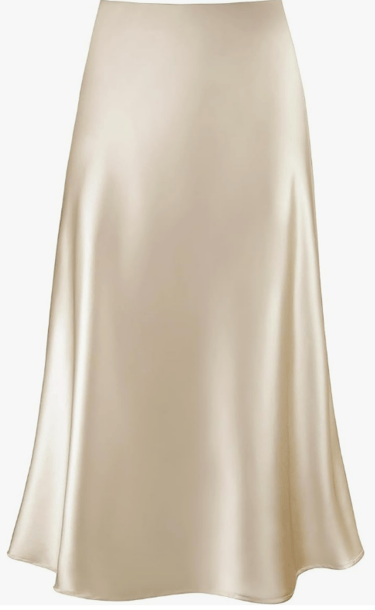 cream satin skirt