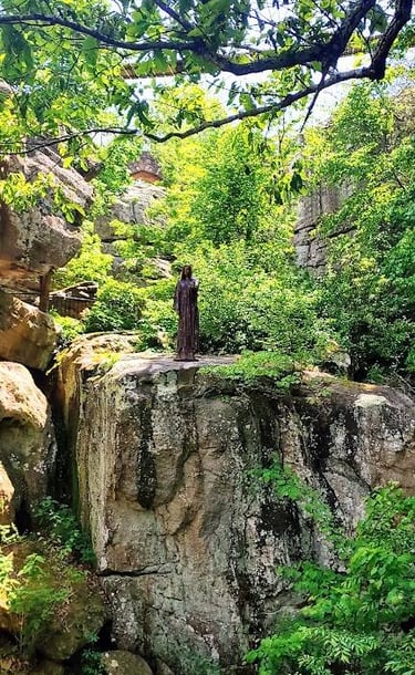 Lookout Mtn, GA - A tall statue of Maloria who protects the animals & gnomes in the valley below