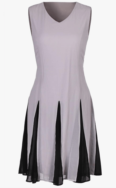 VIJIV Women's Flapper Dresses 1920s Gatsby V Neck Sleeveless Chiffon Cocktail Dress for Evening