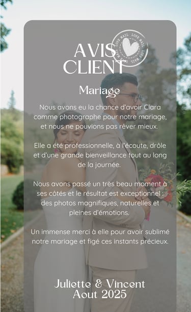 Avis des mariés photographe de mariage bordeaux