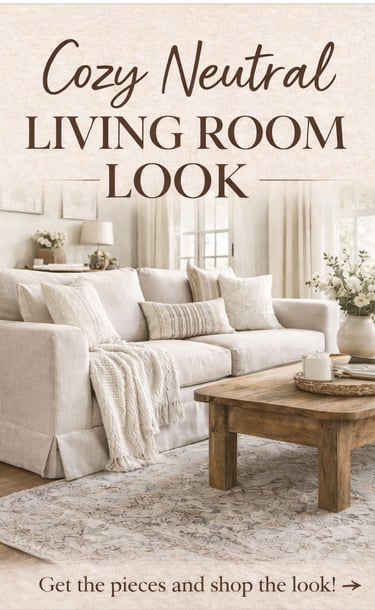 cozy neutral farmhouse living room decor ideas