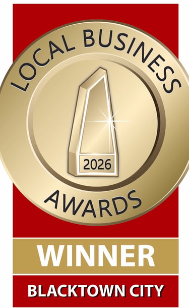 Gold medal for the 2026 Local Business Awards Winner in Blacktown City.
