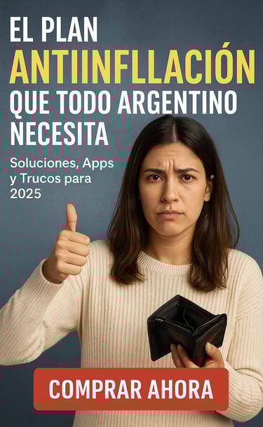 Mujer argentina preocupada por la inflación con billetera vacía.