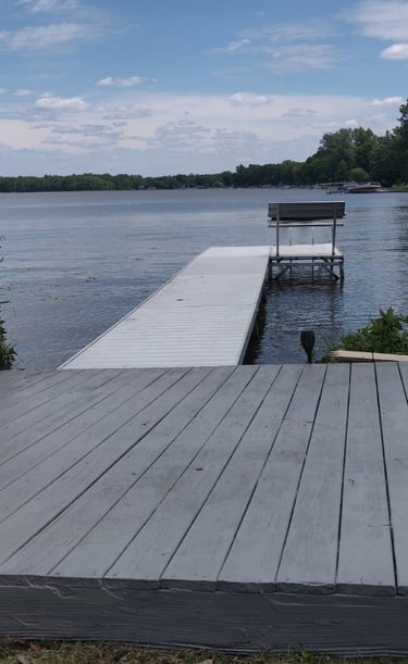 dock swimming lakeside lake views southern michigan vrbo airbnb dock short term rental