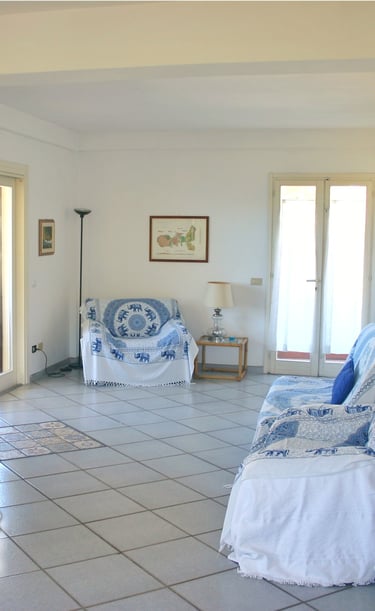 living room with sea view