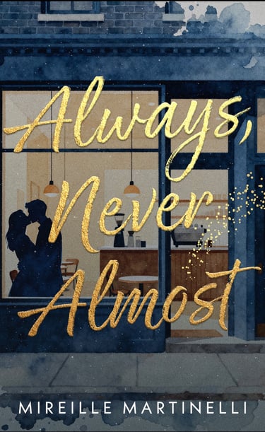 a woman in a blue dress standing in front of a window