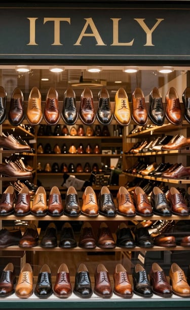 A craftsman carefully hand-polishing a pair of men's leather shoes.