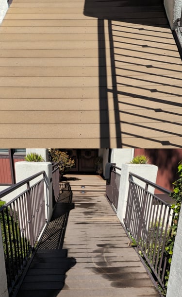 deck cleaning before and after photos