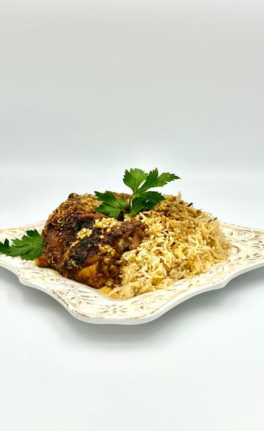 Slow roasted with chicken and rice