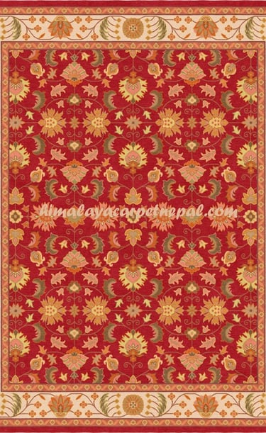 Handmade Nepalese Carpet with Traditional Motif - Authentic Artisan Craftsmanship