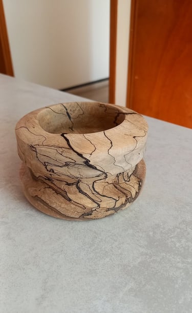 Bougeoir en hêtre échauffé