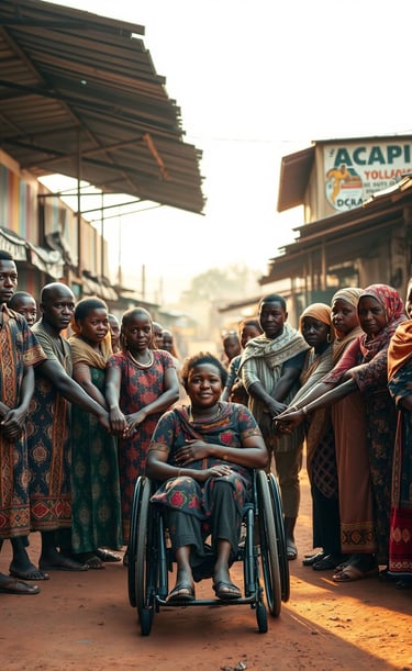 a woman in a wheelchair with a man in a wheelchair