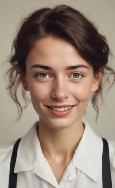 A classroom setting with a focus on a laptop on a desk, displaying a grid of video call participants. The room is sparsely furnished with blue chairs and a whiteboard visible in the background. A smartphone is placed beside the laptop.