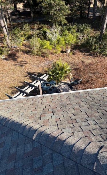 a gutter system and pergola