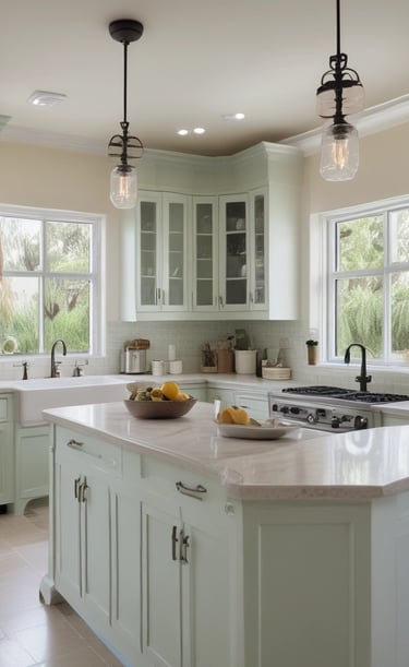 A freshly trimmed tree with neat landscaping around a cozy home.