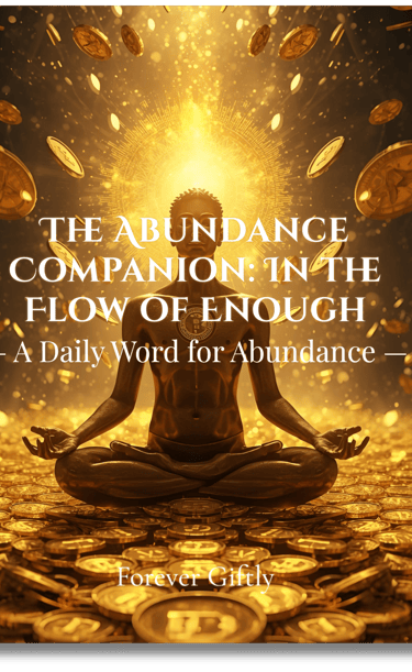 a person sitting in a meditation position with a gold coin