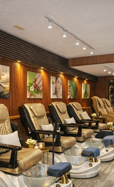 Modern pedicure chairs at Aveira Spa & Wellness