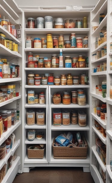 Close-up of hands organizing home maintenance supplies neatly.