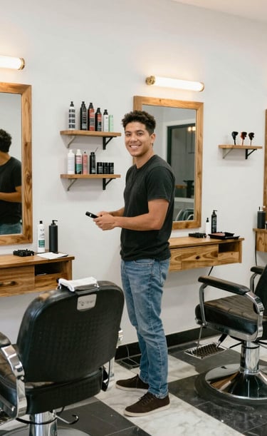 A smiling entrepreneur shaking hands with a Crediclaro advisor after securing credit.