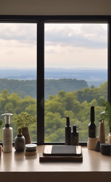 An influencer preparing a wholesome, organic breakfast in a bright, minimalist kitchen with plants.