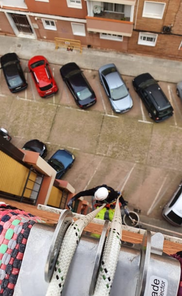 A man working on a building