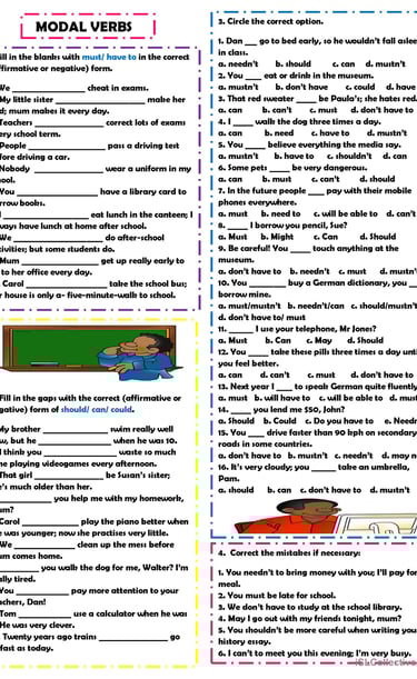 Modals worksheet