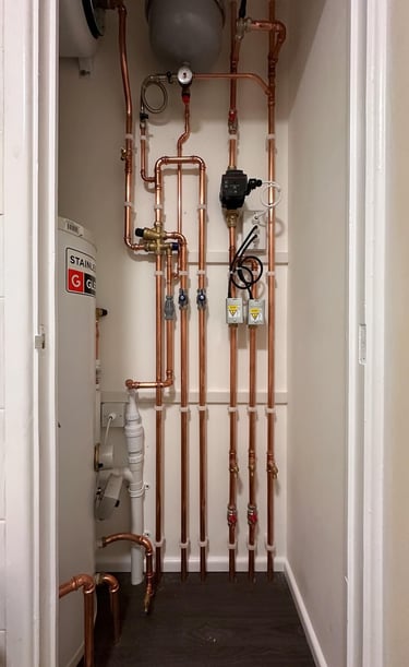 Pipe system for a home boiler