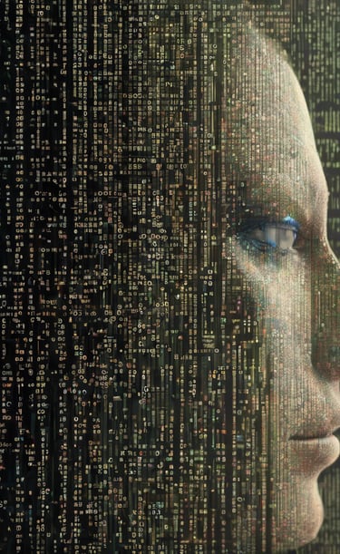 green and multicolored abstract painting