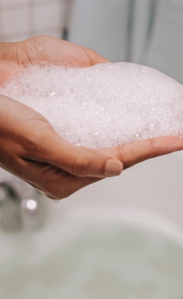 hand, moisture, skin, soft, bubbles