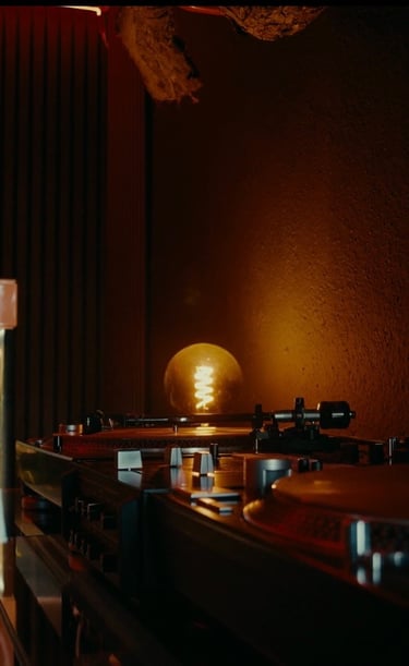 Creative recording space with cozy lighting at Vault Studio near Ramstein