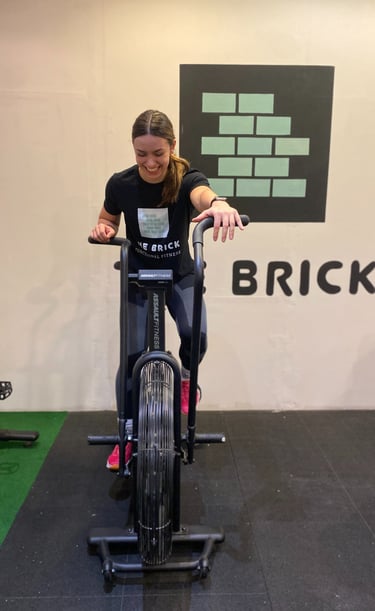 woman using airbike