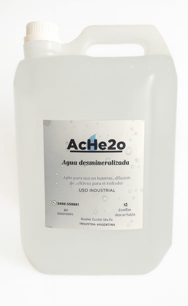 Bidón de agua desmienralizada por 5 litros descartable