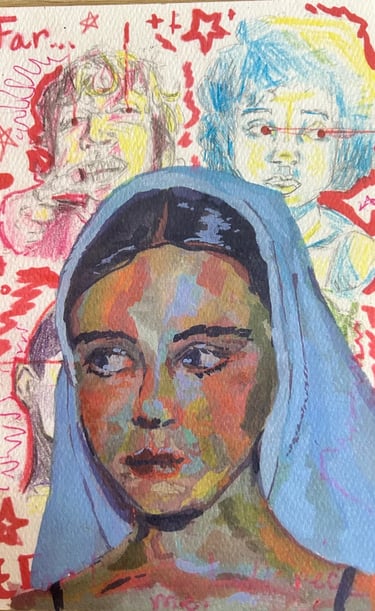 Original Takara Welter Mixed Media Painting on Paper, titled 'Far'