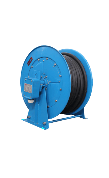spring operated cable reeling drum