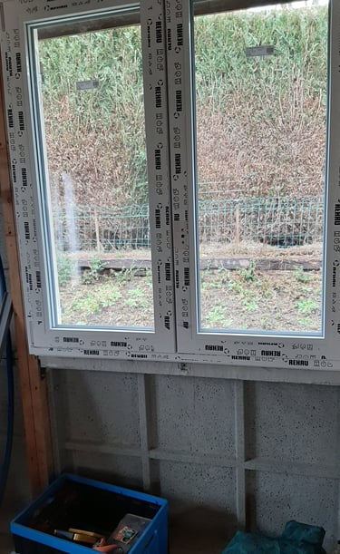fenetre entrain d'etre posée
