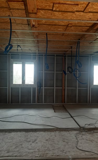 chantier de placo en cours
