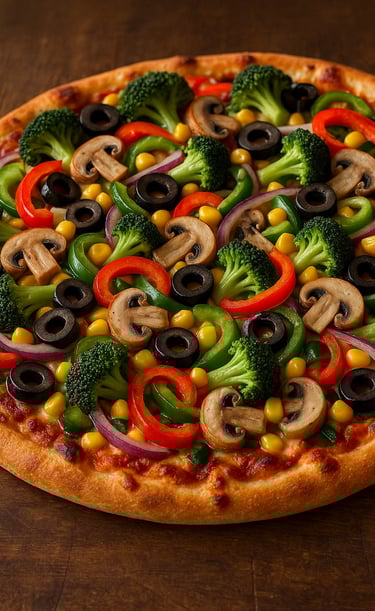 Overloaded veggie pizza