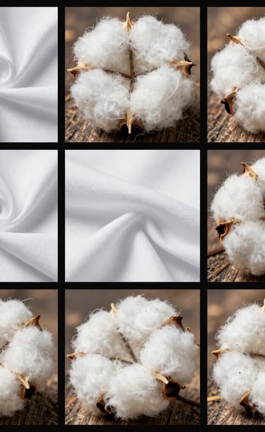 Spools of bamboo fabric in earthy green and beige tones, highlighting texture.