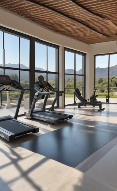 A luxurious villa surrounded by lush greenery.