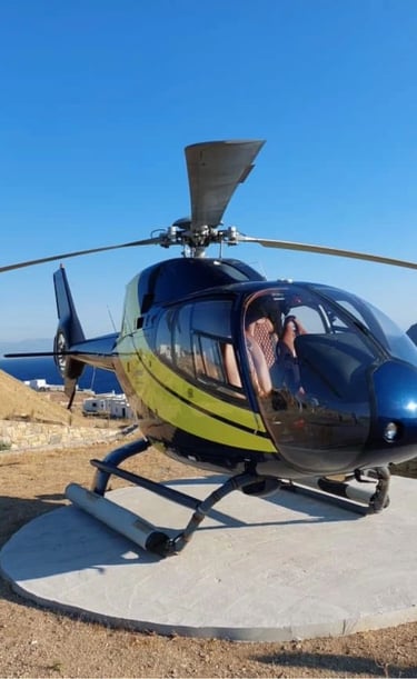 a helicopter that is sitting on a platform